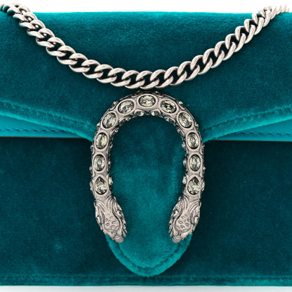 Gucci Velvet Super Mini Dionysus Shoulder Bag Pavone Cyan 7 of 10