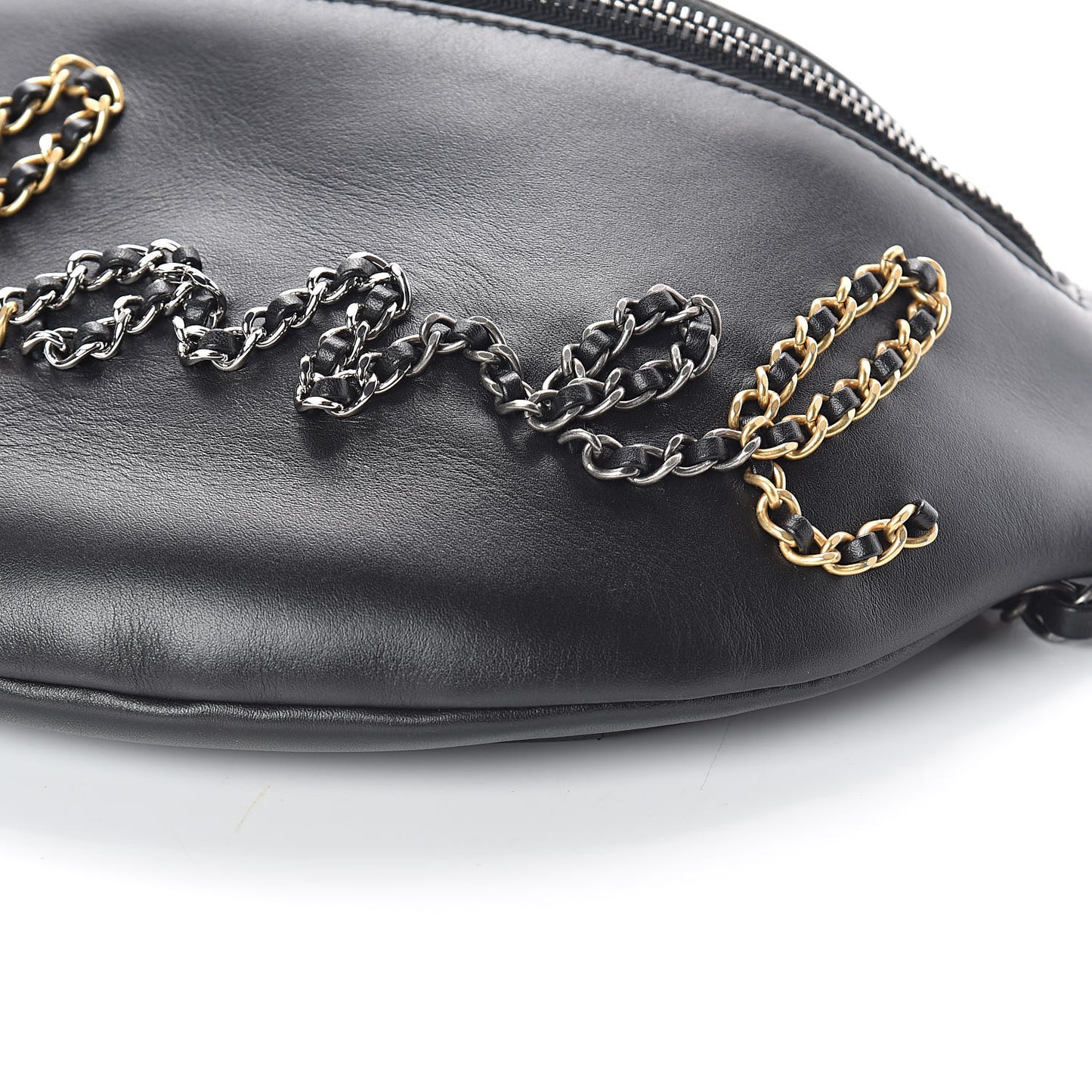 Calfskin Chain 20s Signe Waist Bag Black