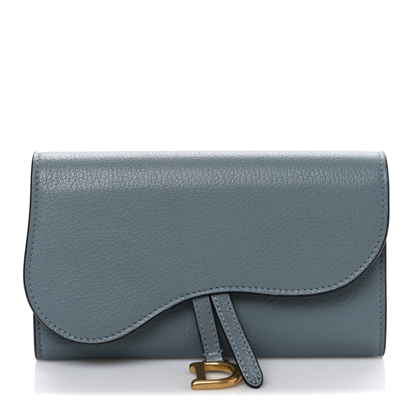 Goatskin Saddle Wallet Cloud Blue