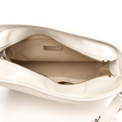 Chanel Aged Calfskin Chevron Quilted Medium Gabrielle Hobo White 5 of 9