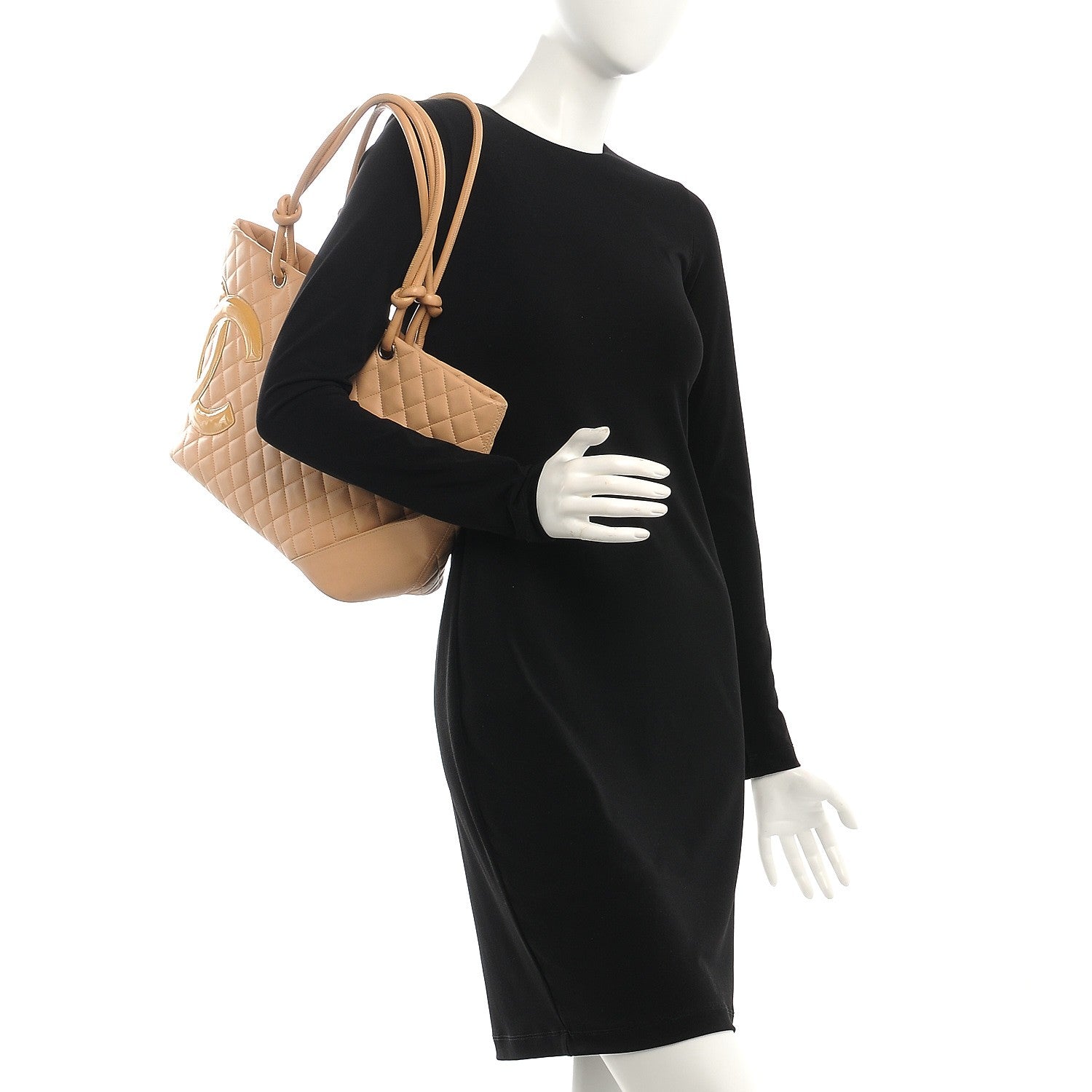 Chanel Calfskin Quilted Large Cambon Tote Beige 2 of 7