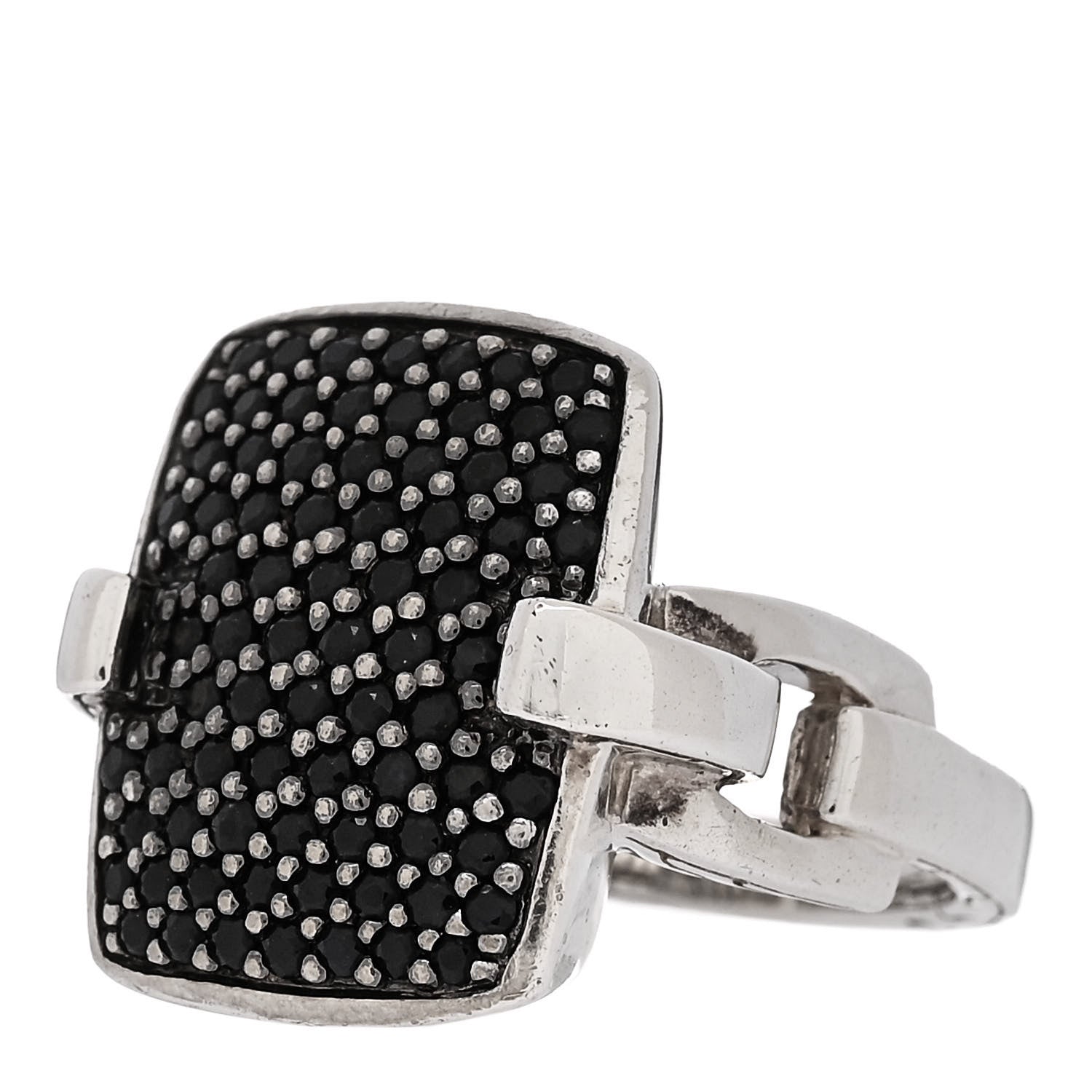 John Hardy Sterling Silver Black Sapphire Classic Chain Lava Ring 54 7 3 of 6