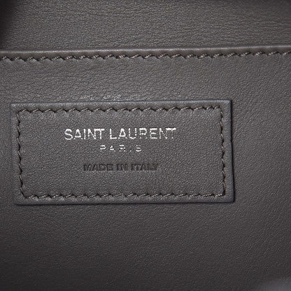 Saint Laurent Smooth Calfskin Crocodile Embossed Baby Monogram Downtown Cabas Earth 6 of 6