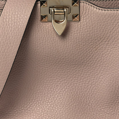 Valentino Garavani Pebbled Calfskin Mini Rockstud Flip-Lock Messenger Bag Poudre 7 of 9