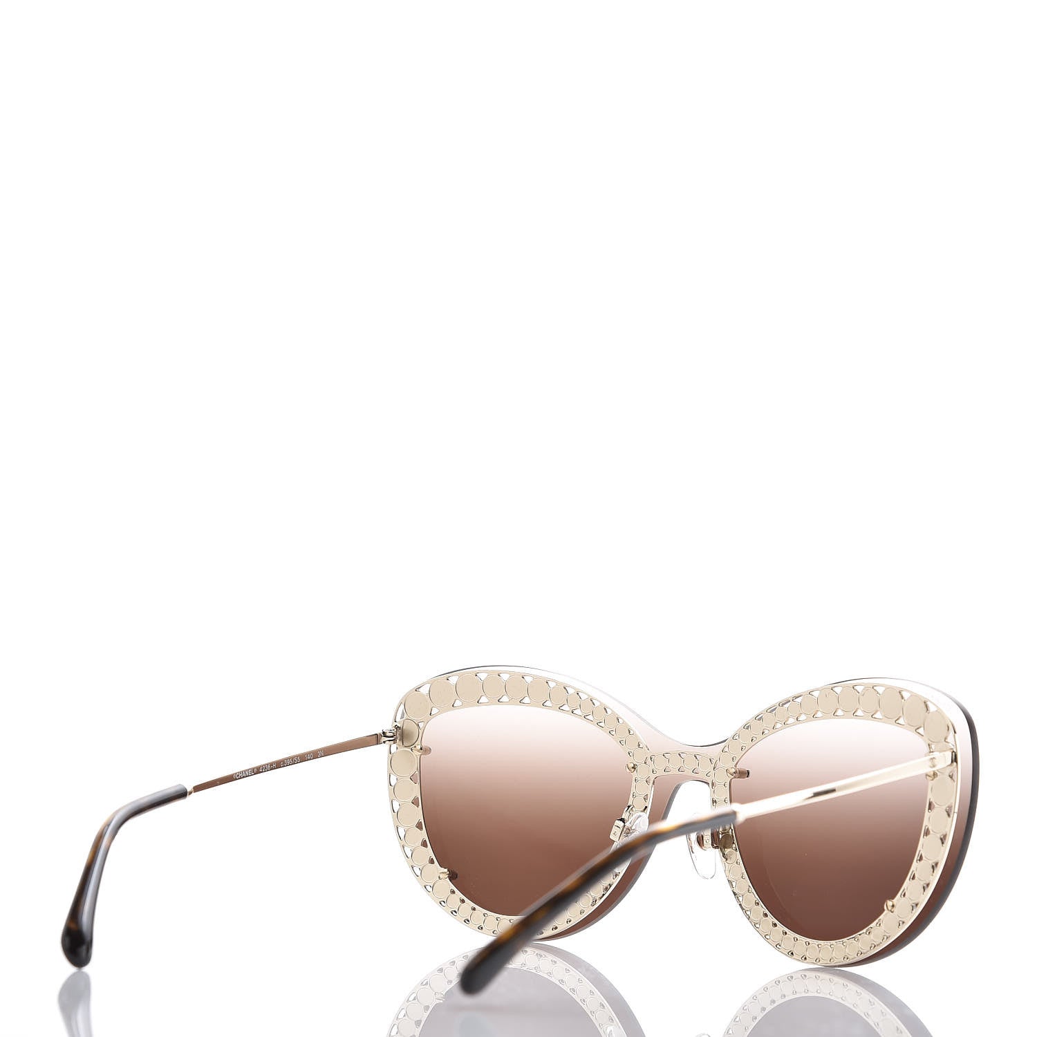 Chanel Acetate Metal Pearl Butterfly Sunglasses 4236-H Brown 4 of 9
