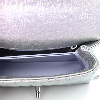 Chanel Iridescent Caviar Quilted Extra Mini Coco Handle Flap Purple 5 of 9
