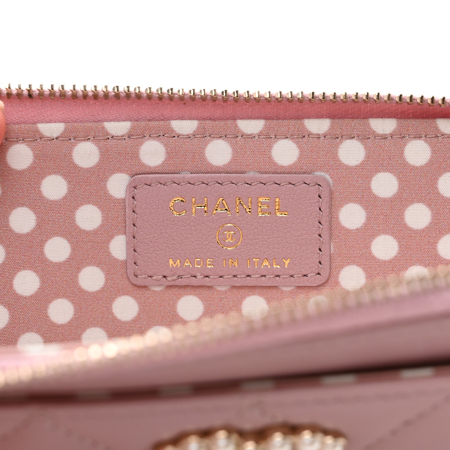 Chanel Lambskin Quilted Pearl Crystal CC Zip Around Card Holder Pink 6 of 10