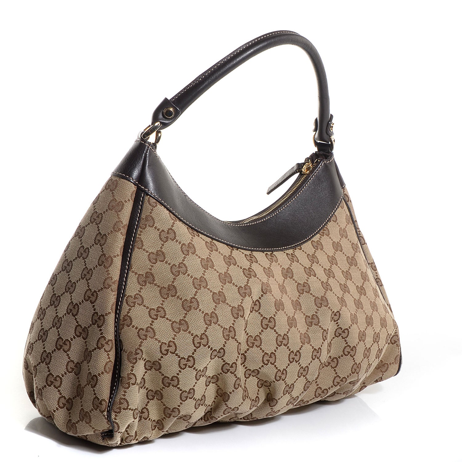Gucci Monogram Large D Gold Hobo Dark Brown 3 of 7