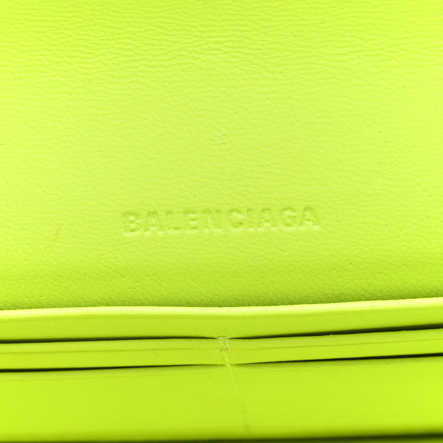 Balenciaga Extra Supple Calfskin Crocodile Embossed Gossip Wallet On Chain Fluo Yellow 5 of 10