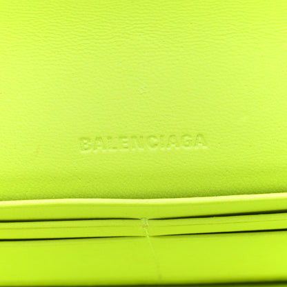 Balenciaga Extra Supple Calfskin Crocodile Embossed Gossip Wallet On Chain Fluo Yellow 5 of 10