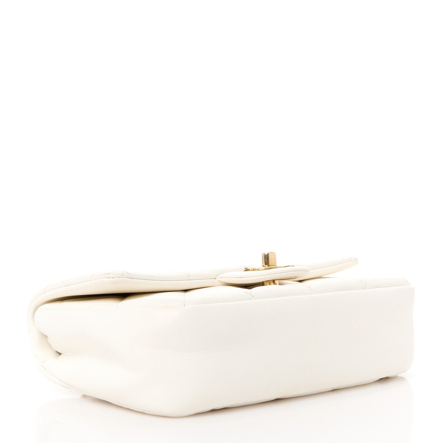 Lambskin Quilted Mini Heart Charms Flap White