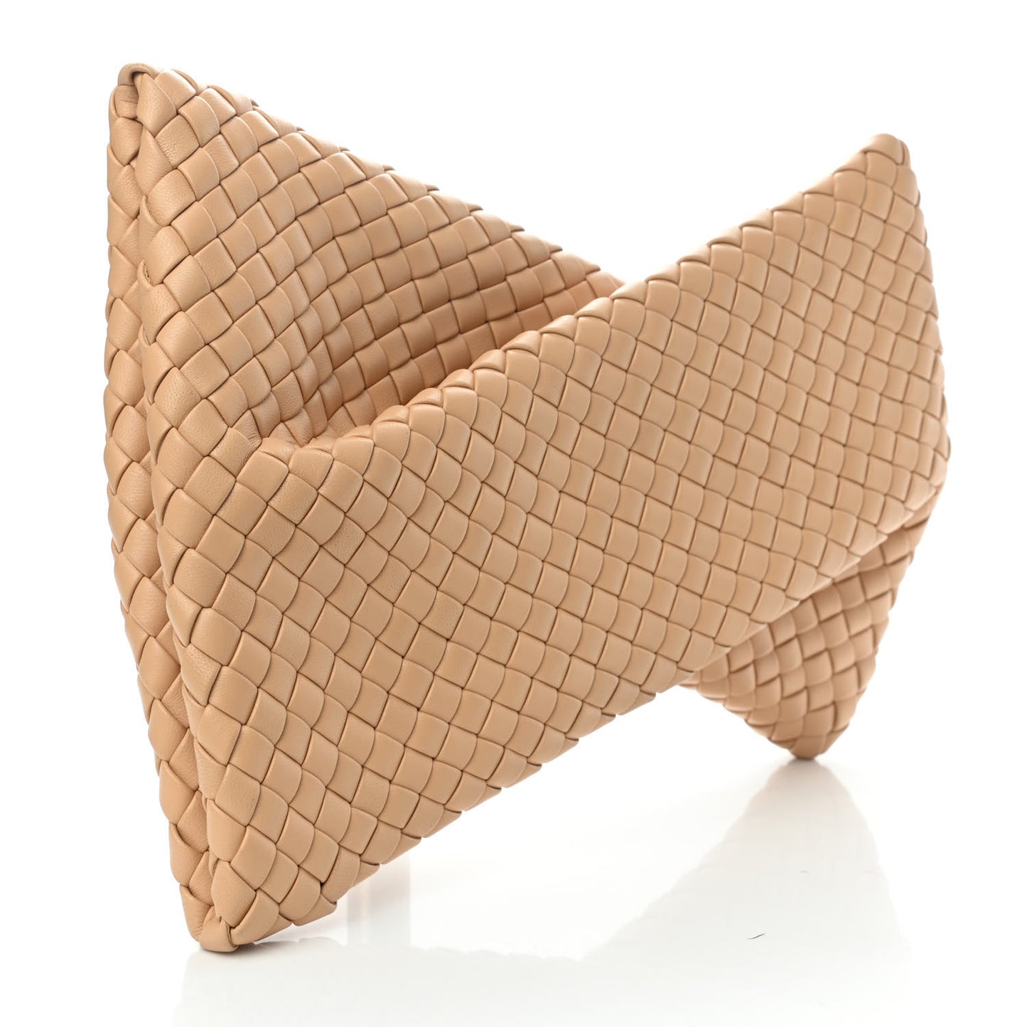 Nappa Intrecciato Crisscross Clutch Porridge