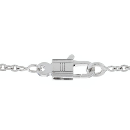 Hermes 18K White Gold Diamond Birkin Amulette Pendant Necklace 4 of 6