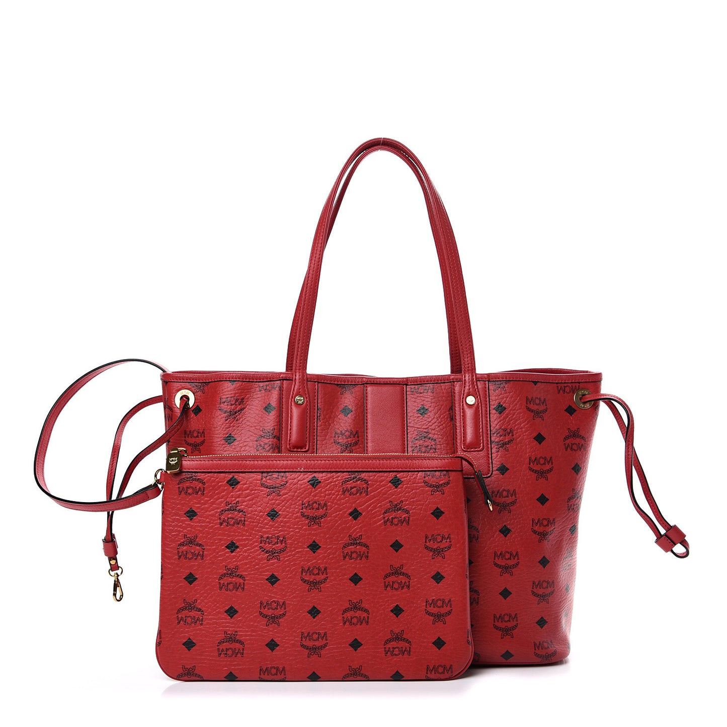 Visetos Medium Liz Reversible Shopper Tote Ruby Red