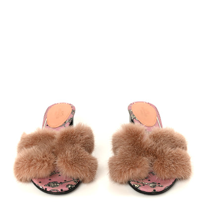 Hermes Mink Fur Oasis Sandals 35 Granit Pink 3 of 9