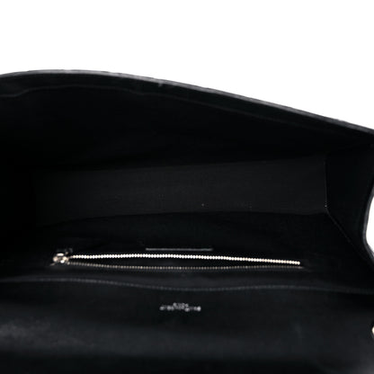 Saint Laurent Grain De Poudre Textured Mixed Matelasse Large Triquilt Monogram Satchel Black 5 of 17