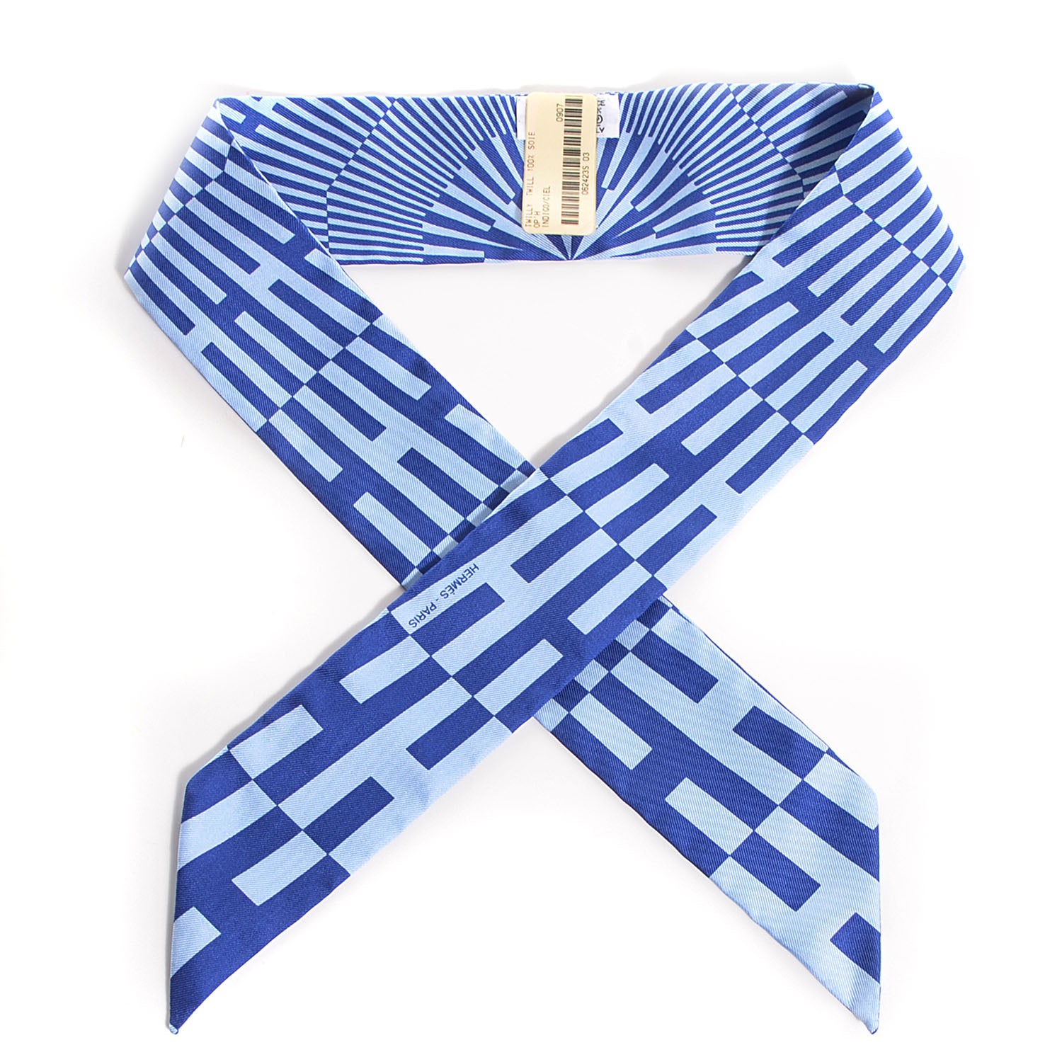 Hermes Silk Op'H Twilly Indigo Ciel 1 of 6