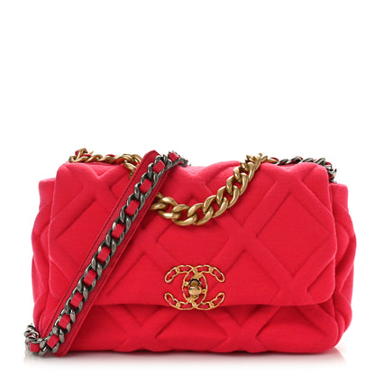 Chanel Jersey Lambskin Quilted Medium Chanel 19 Light Flap Pink 1 of 9