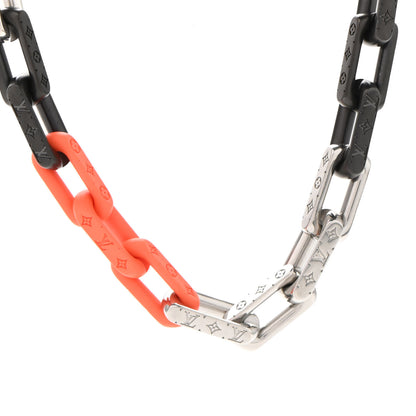 Louis Vuitton Metal Plexiglass Monogram Chain Necklace Black 4 of 6