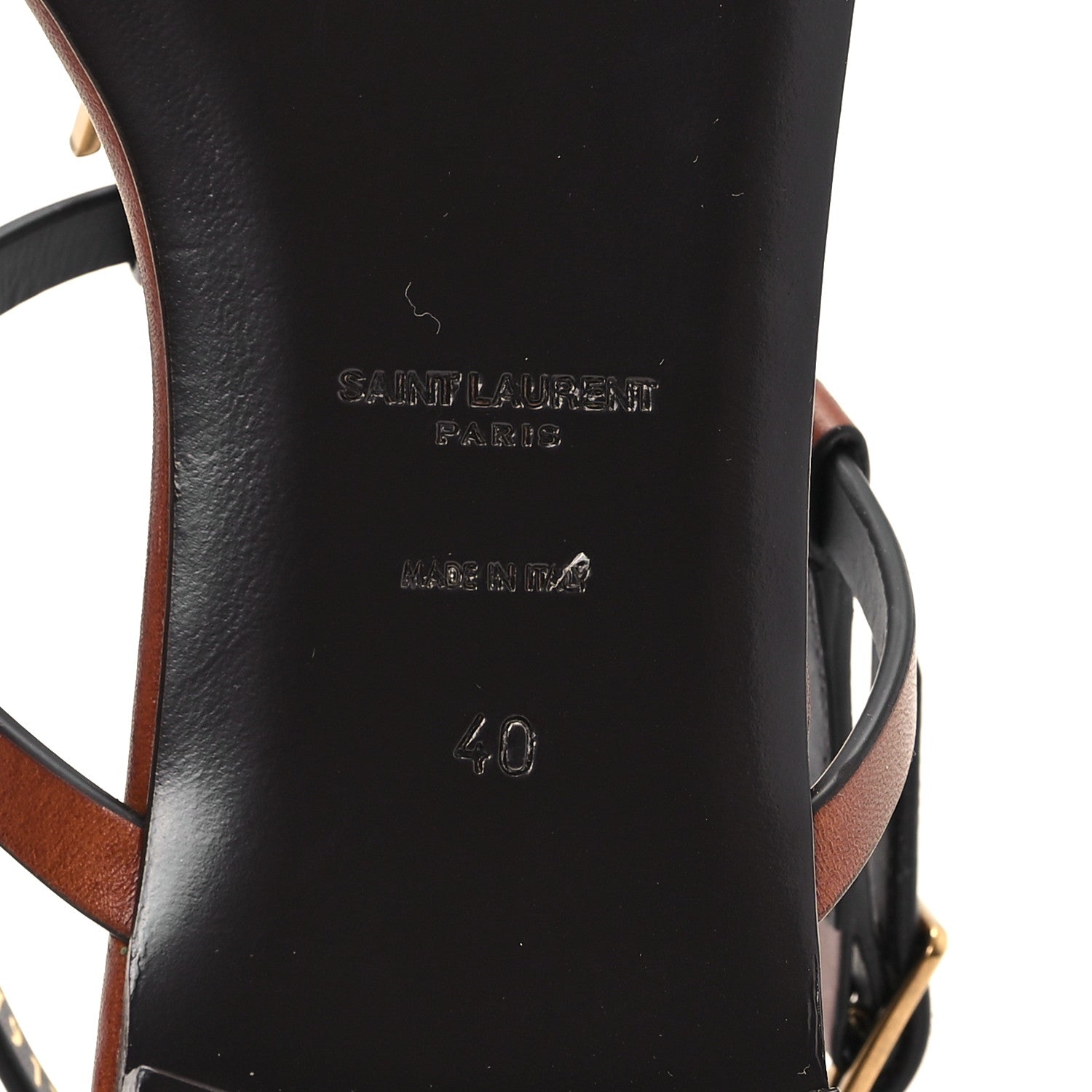 Saint Laurent Calfskin Maine Cassandra Monogram 05 Sandals 40 New Papaya 7 of 10