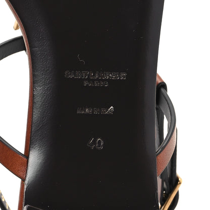 Saint Laurent Calfskin Maine Cassandra Monogram 05 Sandals 40 New Papaya 7 of 10