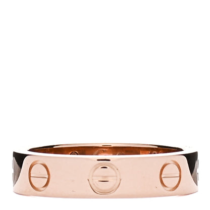 Cartier 18K Pink Gold Diamond 4mm LOVE Wedding Band Ring 46 3.75 3 of 4