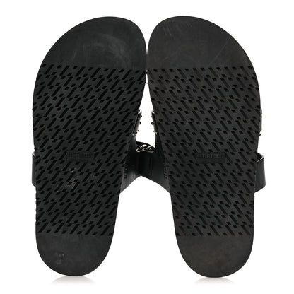 Hermes Calfskin Medor Studded Womens Chypre Sandals 38.5 Black 7 of 13
