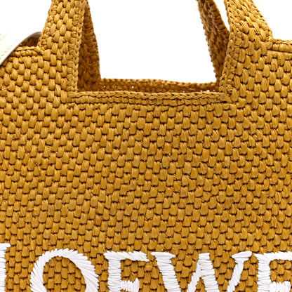 Loewe X PAULA'S IBIZA Raffia Font Tote Ochre 7 of 9