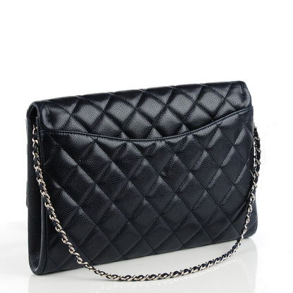 Chanel Caviar Quilted Clutch With Chain Flap Navy Blue 3 of 8