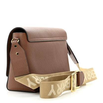 Burberry Calfskin Vintage Check Note Crossbody Bag Tan 3 of 13