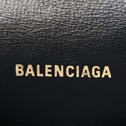 Balenciaga Shiny Calfskin Crocodile Embossed Sharp Crossbody Clutch Black 7 of 11
