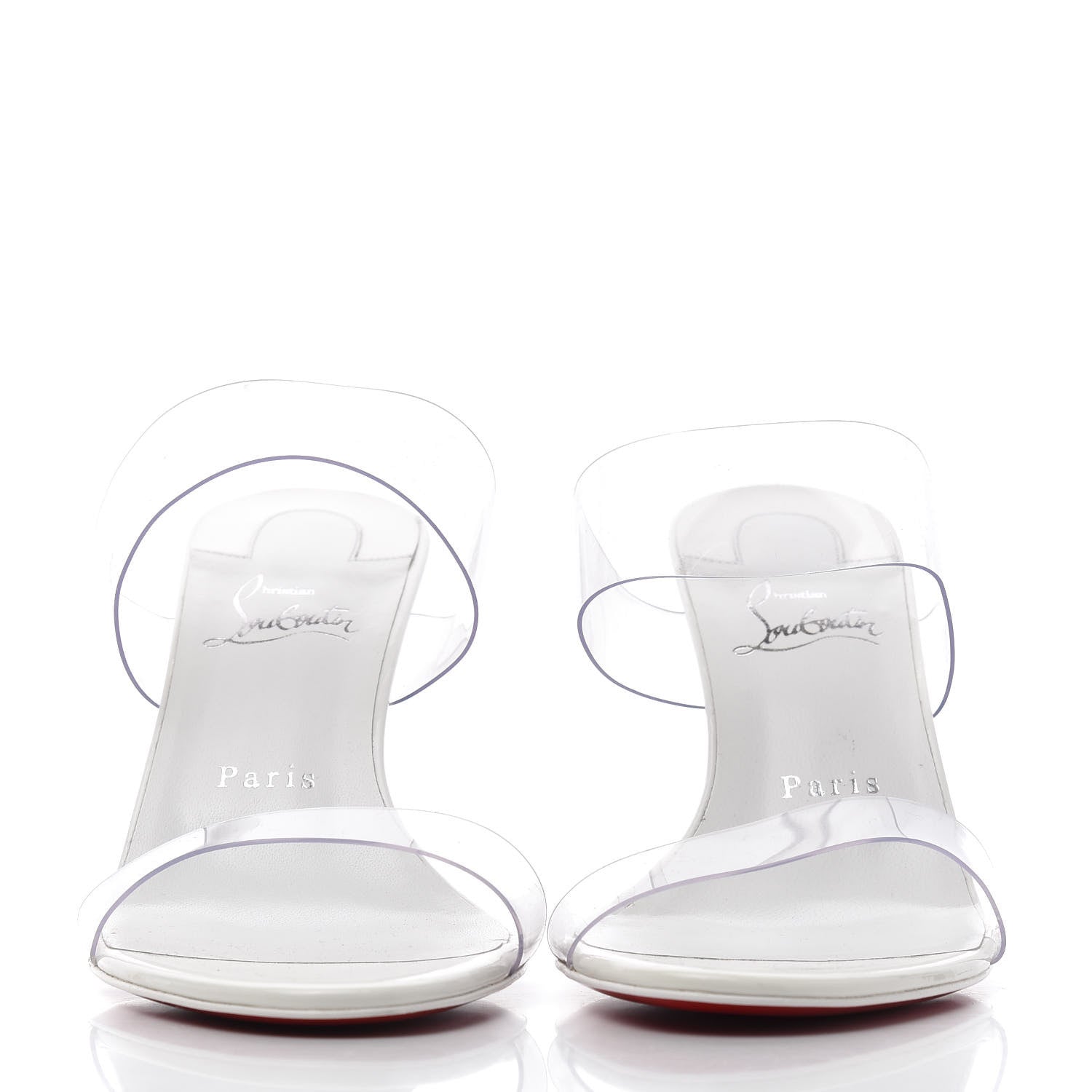 Christian Louboutin Patent PVC Just Nothing 85 Slide Sandals 39 Bianco 2 of 8