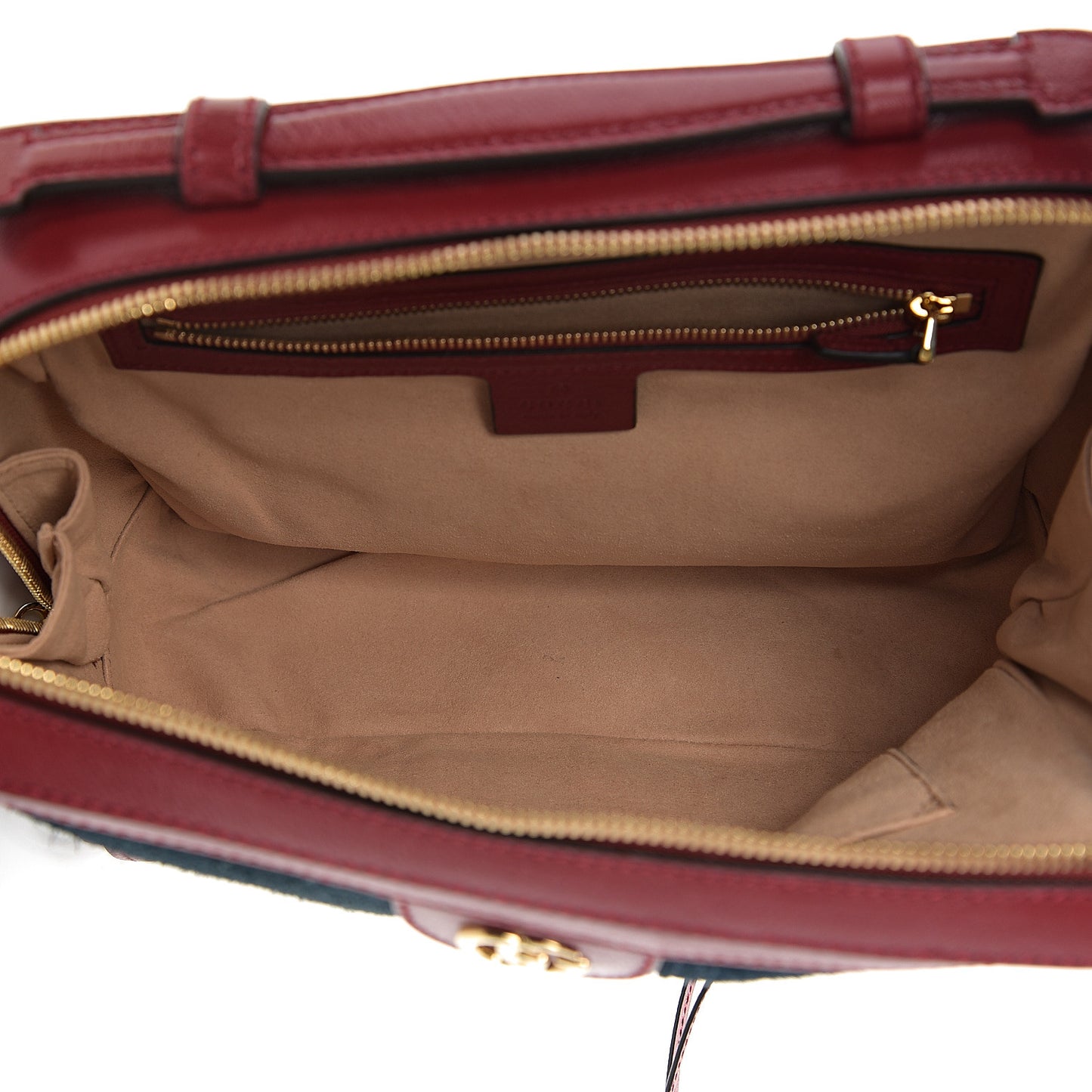Suede Calfskin Web Small Ophidia Top Handle Shoulder Bag New Blue Romantic Cherry