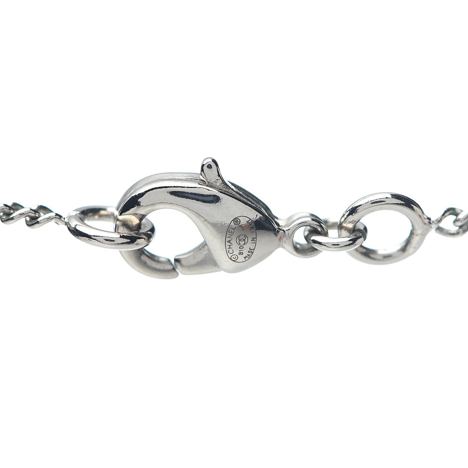 Chanel Crystal CC Necklace Silver 5 of 5