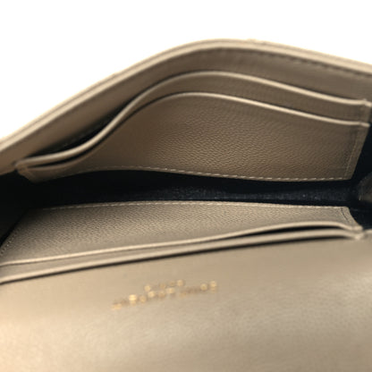 Saint Laurent Grain De Poudre Matelasse Chevron Small Monogram Envelope Wallet Dark Beige 5 of 11