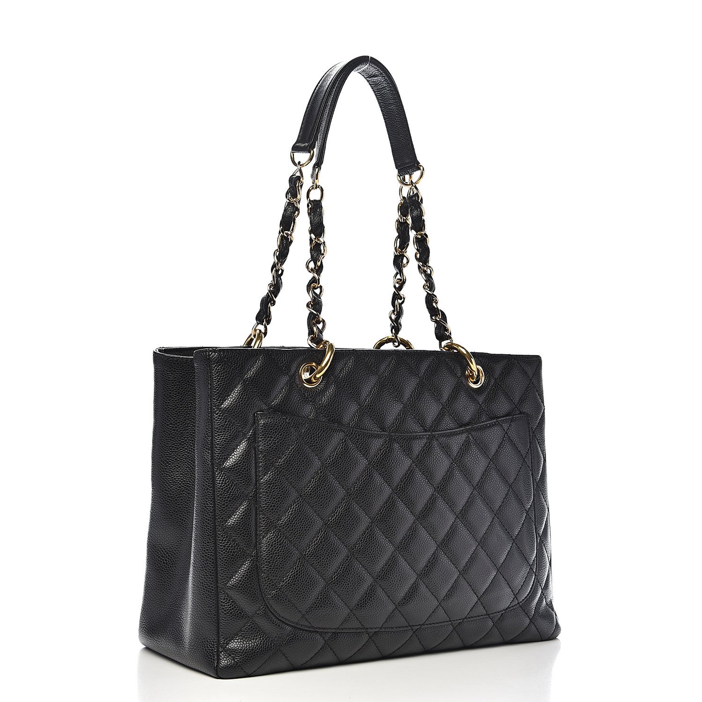 Caviar Quilted Grand Shopping Tote GST Black