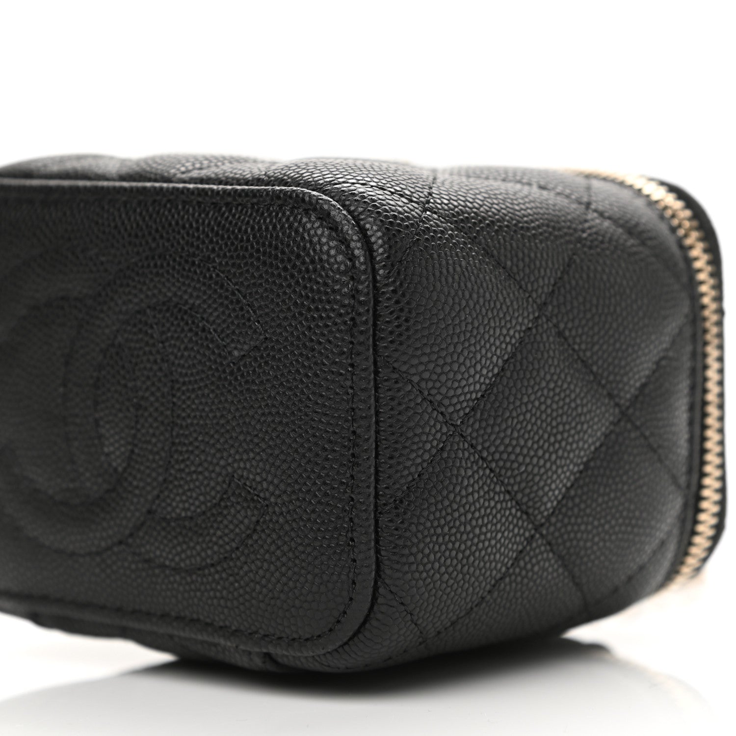 Chanel Caviar Quilted Mini Vanity Case With Chain Black 11 of 12