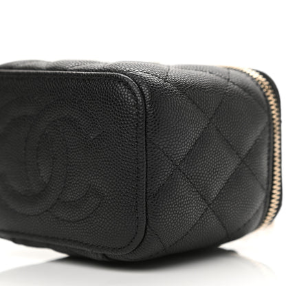 Chanel Caviar Quilted Mini Vanity Case With Chain Black 11 of 12