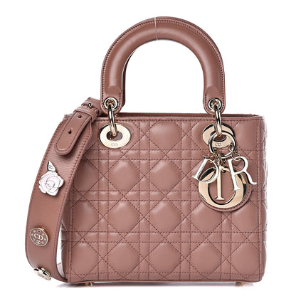 Christian Dior Lambskin Cannage Small Lucky Badges My Lady Dior Petale Brique 1 of 11