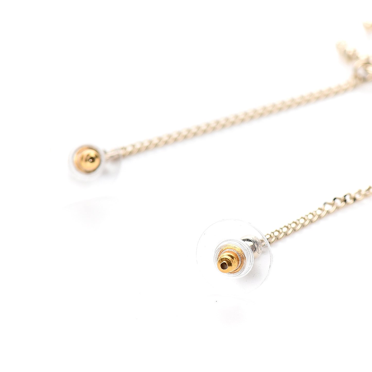 Crystal CC Drop Earrings Red Gold