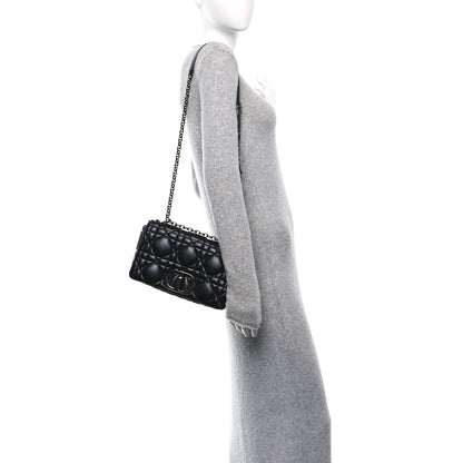 Christian Dior Calfskin Macrocannage Medium Caro Bag Black 2 of 10