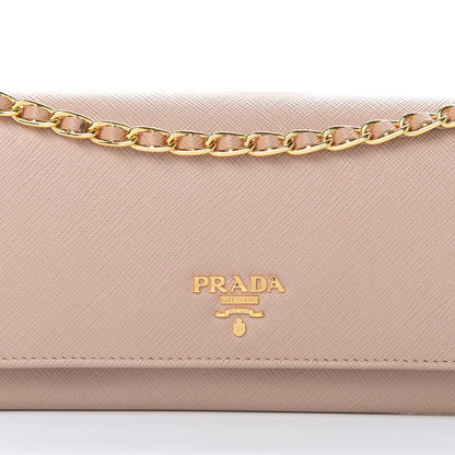 Prada Saffiano Metal Oro Chain Wallet Cammeo 7 of 12