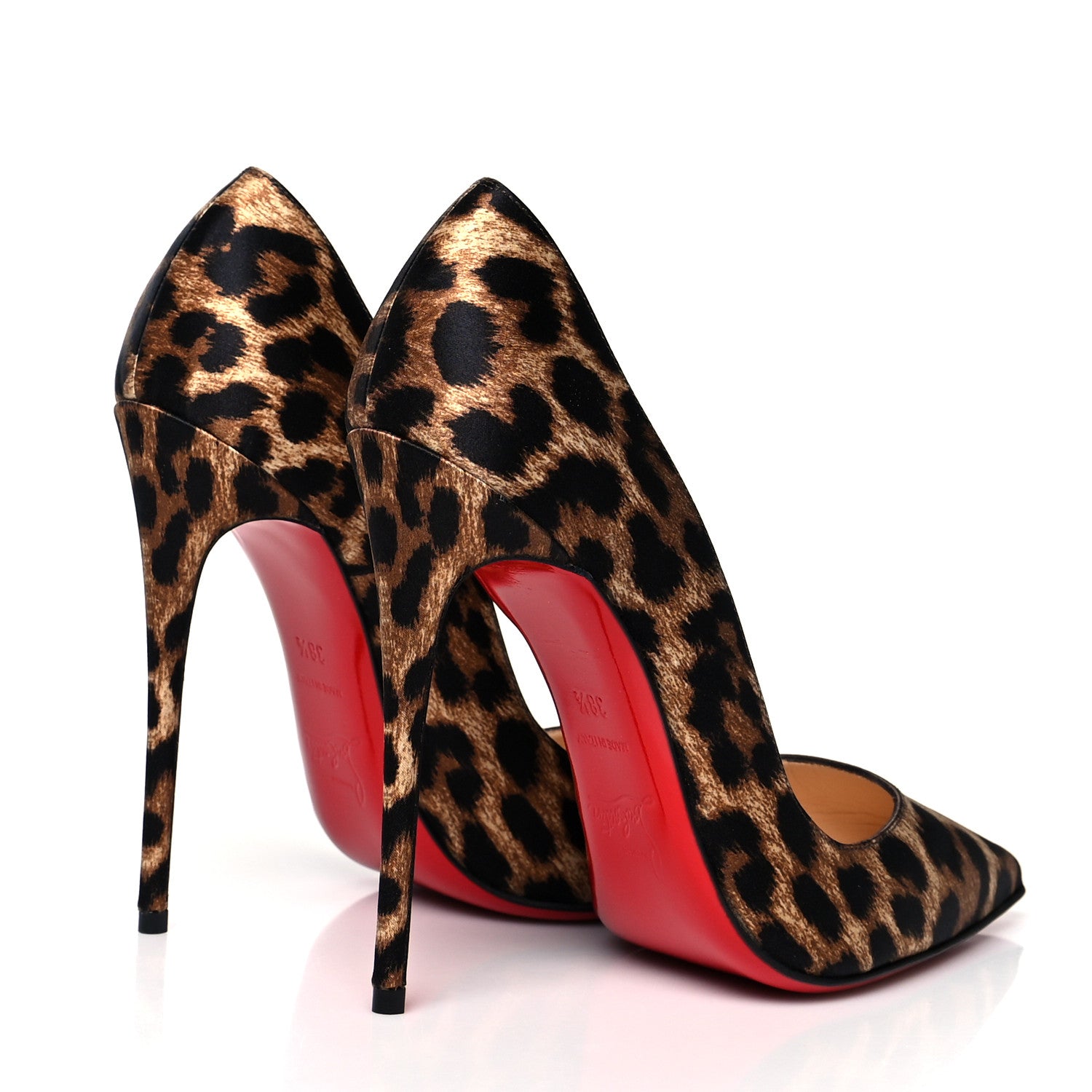 Christian Louboutin Crepe Satin Leopardino So Kate 120 Pumps 38.5 Brown 4 of 7
