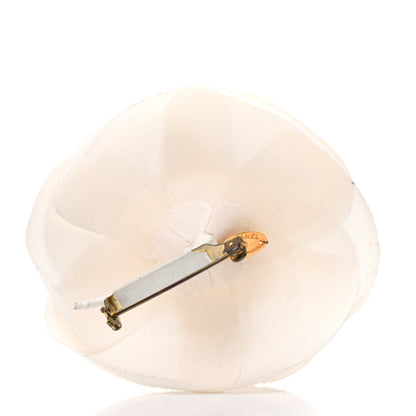 Chanel Silk Taffeta Camellia Brooch Pin White 3 of 5