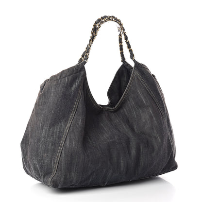 Chanel Denim XL Coco Cabas Tote Dark Blue 3 of 10