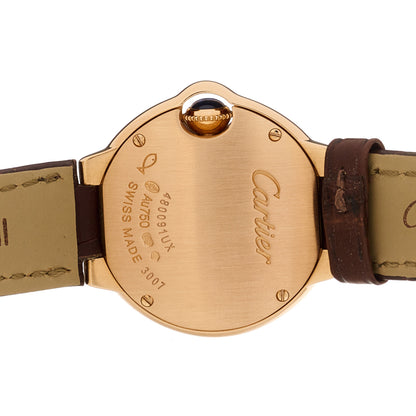 Cartier 18K Pink Gold Alligator Diamond 28mm Ballon Bleu De Cartier Quartz Watch Brown 4 of 5