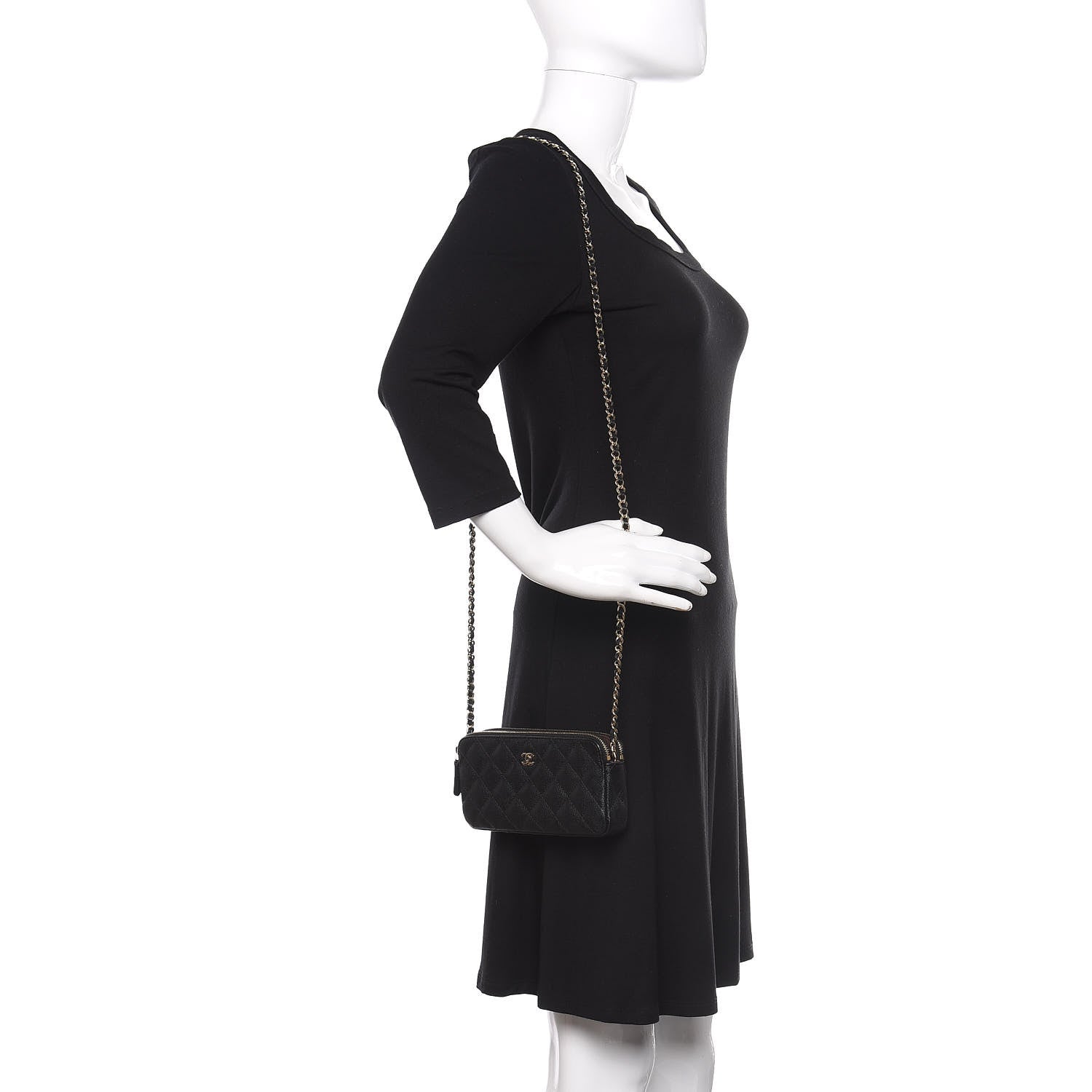 Chanel Caviar Quilted Small Clutch With Chain Black 2 of 12