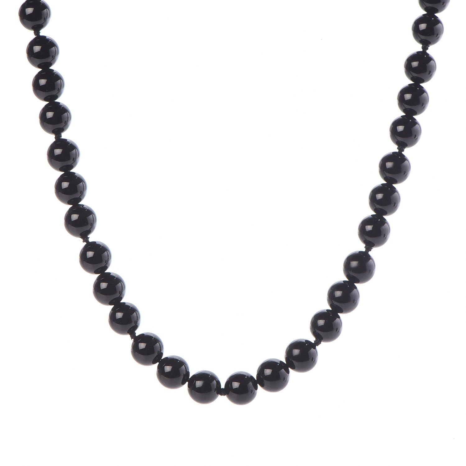 Tiffany Sterling Silver Black Onyx Bead Toggle Necklace 1 of 5
