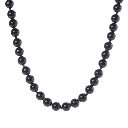 Tiffany Sterling Silver Black Onyx Bead Toggle Necklace 1 of 5
