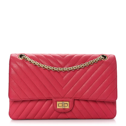 Chanel Sheepskin Chevron Quilted 2.55 Reissue 226 Flap Dark Pink 1 of 11